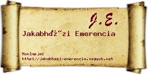 Jakabházi Emerencia névjegykártya